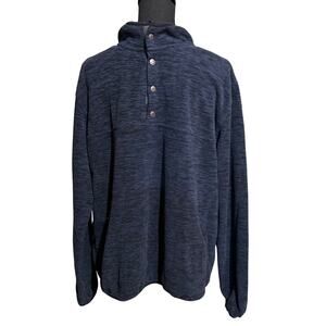 North River High Neck Navy Blue Fleece Pullover Men's L Large